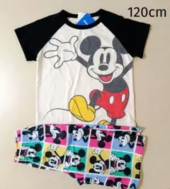 新品 ミッキー 半袖パジャマ 120cm Tシャツ 凸凹パンツ カラフル