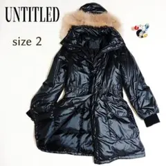 【ダウン90%】アンタイトル 3way フードファーダウンコート ブラック 2