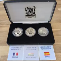 2010 FIFA ワールドカップ 南アフリカ大会 公式記念コイン 銀貨 三種