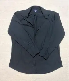 メンズ　ブラック長袖シャツ　大きめサイズ　L