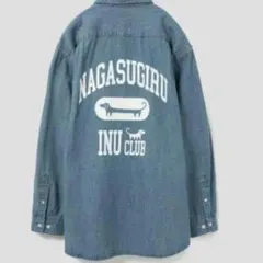 【タグ付未使用】グラニフ ナガスギルイヌ デニムシャツ M カレッジロゴ 完売のサムネイル
