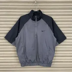 00s ナイキゴルフ 半袖 ハーフジッププルオーバー ラグラン スウッシュ 刺繍