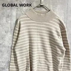 GLOBAL WORK ハイネック　ボーダー　ニット　セーター　シンプル　綺麗め