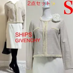【Sセレモニースーツ】シップス パール　ジャケット　GIVENCHY アンゴラ