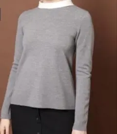 DRESSTERIOR ドレステリア　バックパール調ニットプルオーバー　グレー