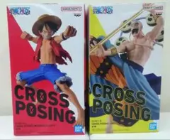 ワンピース CROSS POSING ルフィ エネル フィギュア 2個セット