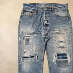 ビンテージ リーバイス 501 グランジデニム ダメージ パッチワーク w36