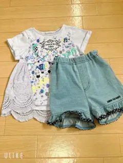 【美品】90 アナスイミニ  Tシャツ半袖 半ズボン 2点セット まとめ