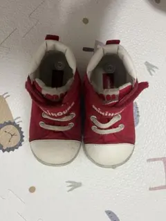 ミキハウス 赤いハイカットファーストシューズ