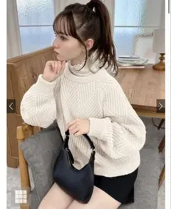 GRL ボリュームスリーブニットトップス［an1208]オフホワイト