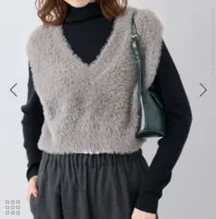 【新品】ROPE PICNIC ロペピクニック ショートフェザー ニットベスト