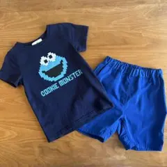 クッキーモンスター Tシャツ110と無印良品ショートパンツ100cm セット売りのサムネイル