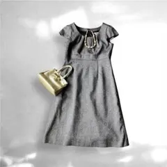 ツイード調ワンピース グレー フォーマルワンピース 11AR セレモニー 上品