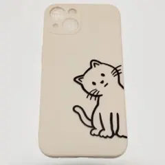 iPhone13 スマホケース 猫ネコかわいい　耐衝撃 シンプルシリコンcase