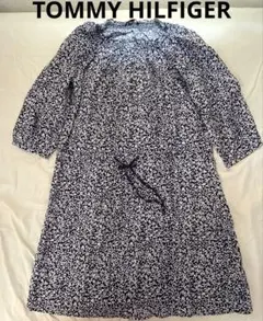 トミーヒルフィガー TOMMY HILFIGER 小花柄七分袖ワンピース