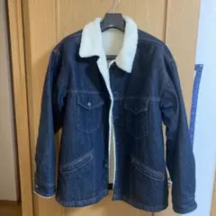 【GU 】デニムジャケット Mサイズ ボア襟付き
