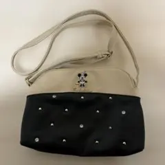 ディズニーストア　ミニーショルダーバッグ ベージュ/ブラック