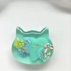 再販リクエスト❎】レジン ヘアゴム 白猫ちゃんと黒猫ちゃん リボン◡̈