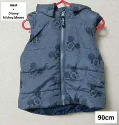 H&M　ミッキー　ダウンベスト　ダークブルー　ディズニー　中綿ダウンベスト　新品