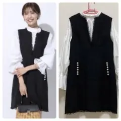 新品✨前後２ＷＡＹブラウス×ミニジャンスカセット