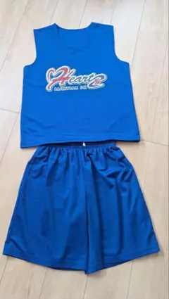 ハーツ　バスケットボール ユニフォーム 青 セット