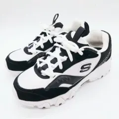美品スケッチャーズメモリーフォームスニーカーホワイト×ブラック 23cm　242