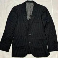 グリーンレーベルリラクシング　スーツ　ジャケット　ブラック　ストライプ　42