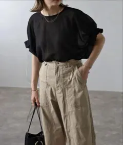 ⁂ボンジュールサガン　タックスリーブシアーブラウス Bonjour Sagan