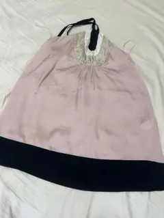 セール　Zara フリル付きピンク黒キャミソールのサムネイル