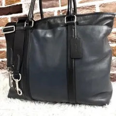 ✨美品✨コーチ メトロポリタン 2way トートバッグ ビジネス レザー 紺 黒