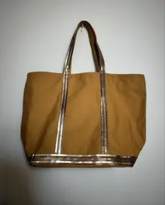 vanessabruno リネンスパンコール トートバッグ ベージュ×ピンク 
