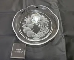 HOYA クリスタルガラス プレート 皿 フルーツ柄のサムネイル