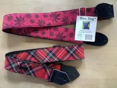 ギター用ストラップ (赤系の2本セット)