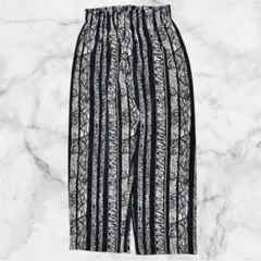 ストラップ パンツ レディース ブラック＆ホワイト