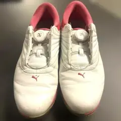 PUMA ゴルフシューズ ダイヤル式 ホワイト ピンクのサムネイル