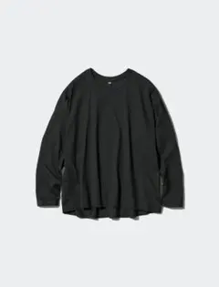 UNIQLO スムースコットンリラックスT 長袖 ブラック Sのサムネイル
