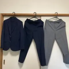 ユニクロ　ネイビー スーツ上下　グレーパンツセット