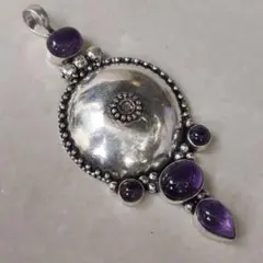 特大 アメジスト 35 天然石 ペンダント シルバー 925印 ジュエリー