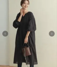 アーバンリサーチドアーズ コットンボイルラグランギャザーワンピース