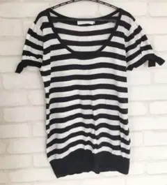 アースミュージックアンドエコロジー　ボーダー 半袖　ニット　Tシャツ トップス