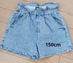 GUキッズデニムショートパンツ 150cm