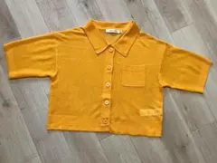 MOUSSYマウジー半袖カーディガンオレンジ【F】美品