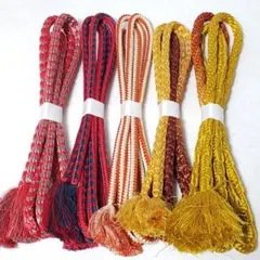 紅*鏡様 (1843)帯締め 5点 まとめ売り 帯紐 着物 和装 小物