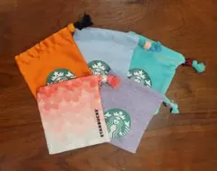 スターバックス ミニカップ ギフト 巾着 ポーチ 5枚 セット