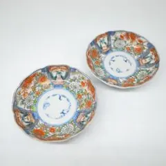 古伊万里 錦手 花に水車文様 なます皿 2枚 - メルカリ