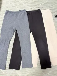 UNIQLO 西松屋 レギンス3点セット（グレー・黒・ベージュ）