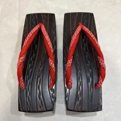 新品保管品 桐台 下駄 赤鼻緒