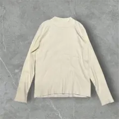 モックネックセーター　リブニット　アイボリー
