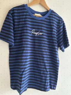 新品未使用　earthボーダーTシャツブルーのサムネイル