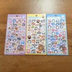 イオン限定　ボンボンドロップシール　3枚セット　きゃっと　あくありうむ　あにまる